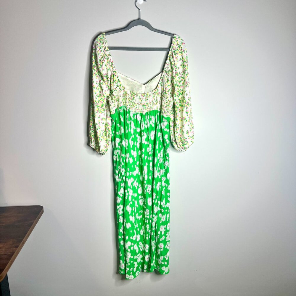 RIXO for Target Daisy Floral Long Sleeve Sheath Midi Dress Girly Romantic Sz 16 - Picture 6 of 6